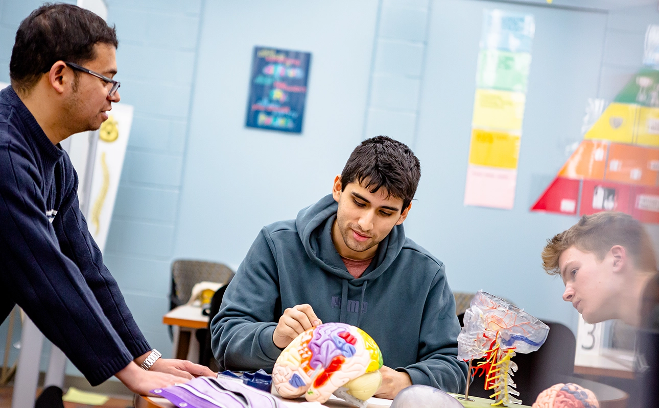 A group of students working on a science project together.