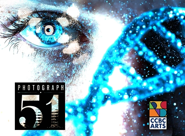 Close up artwork of an eye and double helix dna