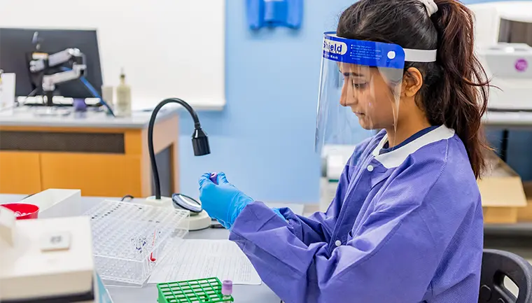 Student working in MLT lab