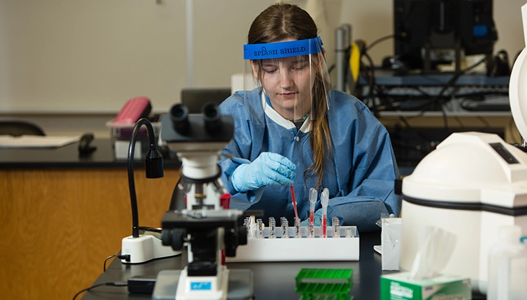 Student working in MLT lab