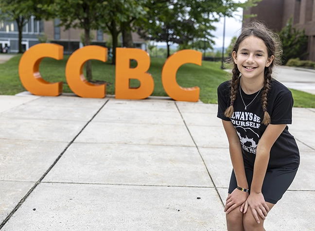 Girl standing in front of CCBC