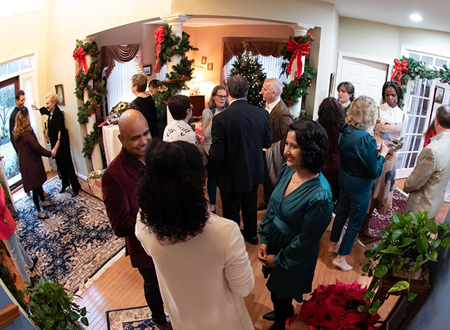 Reception photo with several guests.