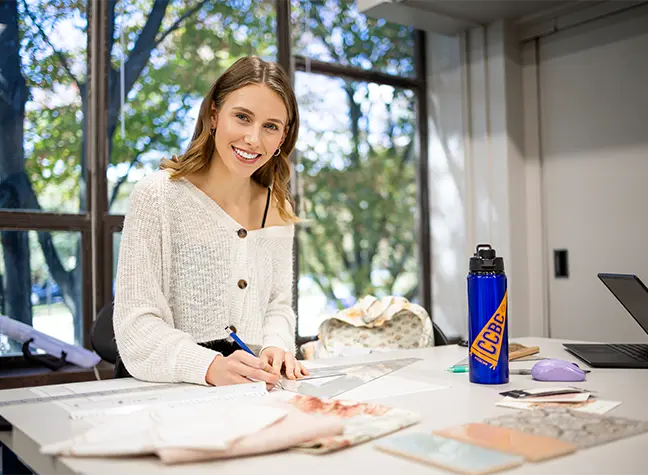 Student sitting in class