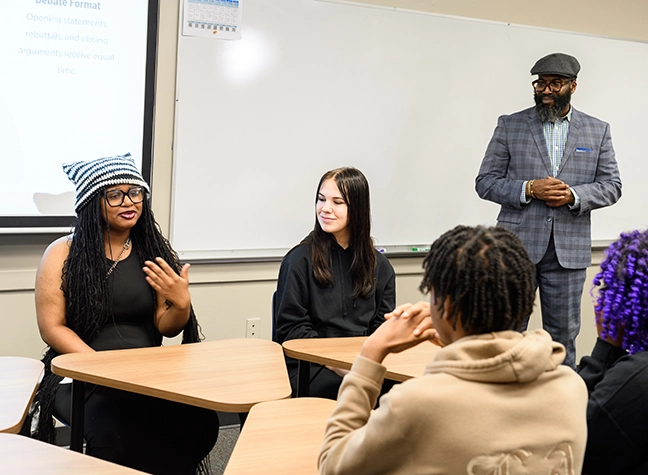 Students in classroom with teacher