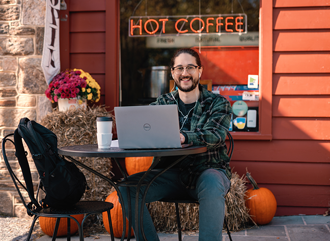 Photo of dalton on laptop