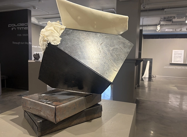 Box sculptures on display