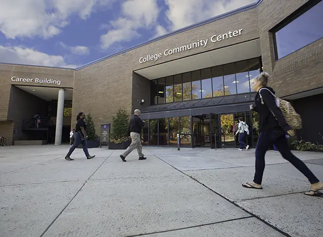 Photo of the front entrance of the CCBC Community Center 